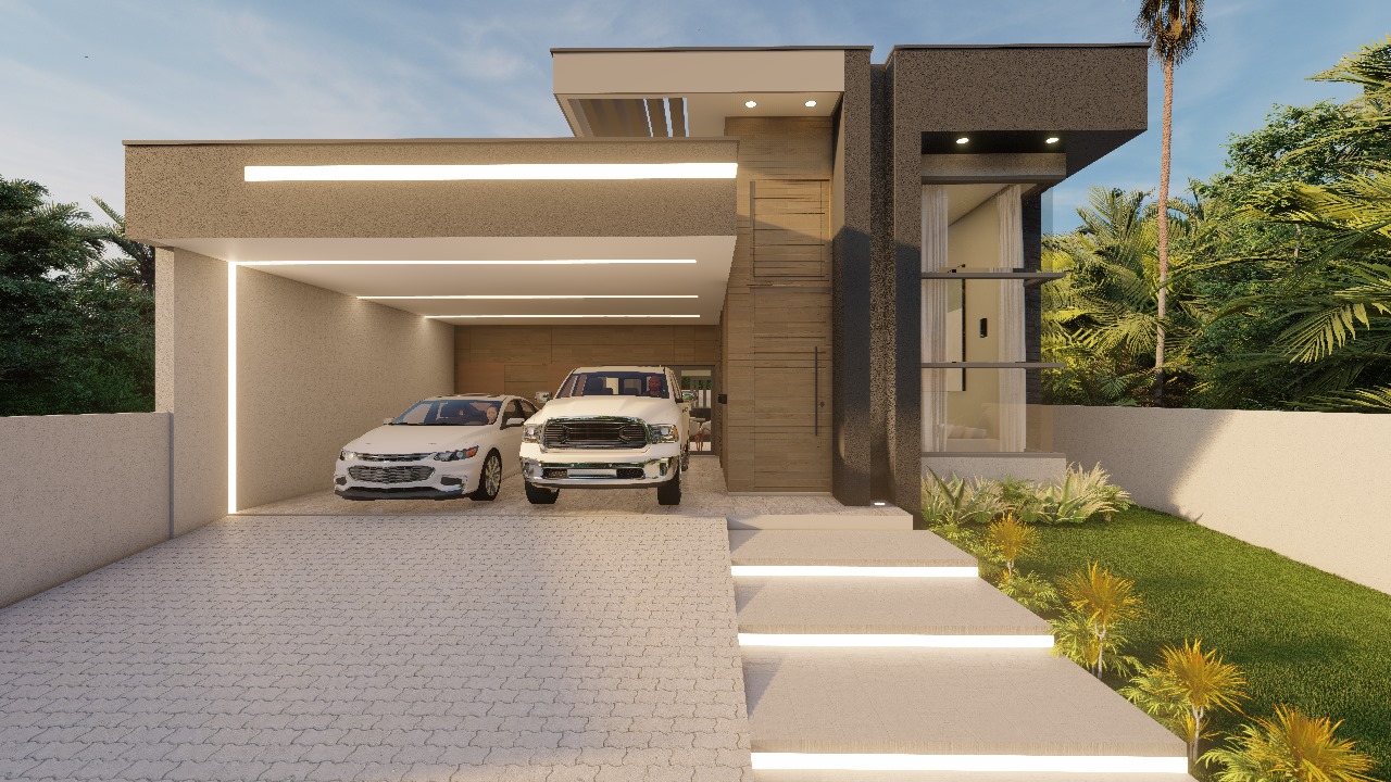 Imagem de Casa nova de alto padrão, em único nível plano, em fase final de acabamento, em bairro nobre