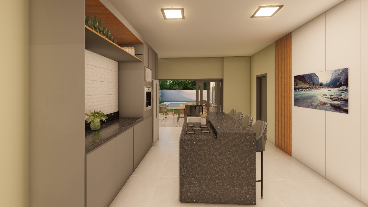 Imagem de Casa nova de alto padrão, em único nível plano, em fase final de acabamento, em bairro nobre