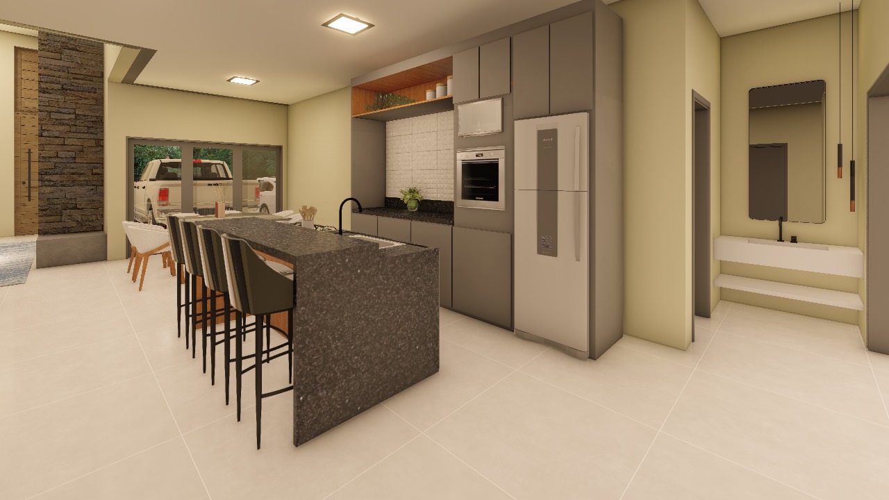 Imagem de Casa nova de alto padrão, em único nível plano, em fase final de acabamento, em bairro nobre