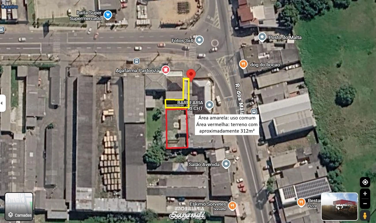 Terreno com aproximadamente 312m² - Área coberta com churrasqueira de aproximadamente 31,54m² - Santa Rosa de Lima, Porto Alegre [4198]