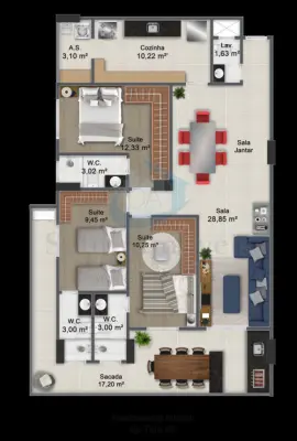 Imagem de Apartamento 2 dormitórios e 1 suíte