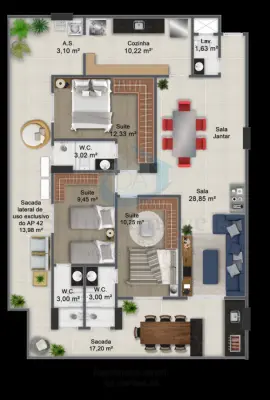 Imagem de Apartamento 2 dormitórios e 1 suíte