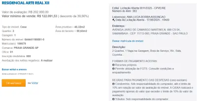 Imagem de IMÓVEIS LEILÕES CAIXA, ATENTE-SE AO ANUNCIO, IMÓVEL EM LICITAÇÃO ABERTA ATÉ 09/06 AS 10 HORAS