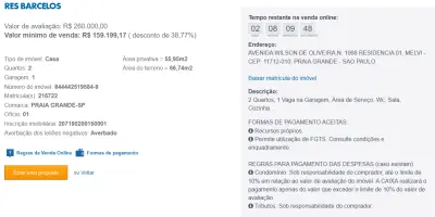 Imagem de IMÓVEIS LEILÕES CAIXA, ATENTE-SE AO ANUNCIO, A PRIMEIRA PROPOSTA LEVA!