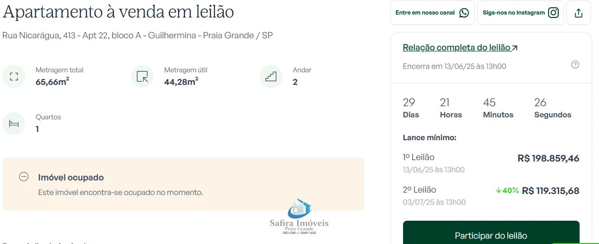 Imagem de IMÓVEIS LEILÕES/TRIBUNAL DE JUSTIÇA, ATENTE-SE AO ANUNCIO, 2° LEILÃO EM 03/07/25 AS 13 HORAS
