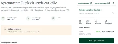 Imagem de LEILÕES BANCOS PRIVADOS/ ITAÚ, ATENTE-SE AO ANUNCIO, ENCERRAMENTO DO LEILÃO 23/06/25 AS 11 HORAS