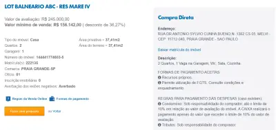 Imagem de IMÓVEIS LEILÕES CAIXA, ATENTE-SE AO ANUNCIO, A PRIMEIRA PROPOSTA LEVA