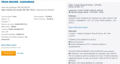 Imagem de IMÓVEIS LEILÕES CAIXA, ATENTE-SE AO ANUNCIO, IMÓVEL EM LICITAÇÃO ABERTA ATÉ 01/07 AS 10 HORAS