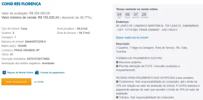 Imagem de IMÓVEIS LEILÕES CAIXA, ATENTE-SE AO ANUNCIO, IMÓVEL EM VENDA ONLINE