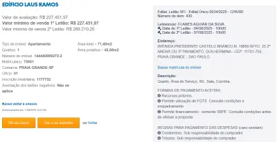 Imagem de IMÓVEIS LEILÕES CAIXA, ATENTE-SE AO ANUNCIO, 1° LEILÃO EM 04/08 ATÉ AS 10 HORAS