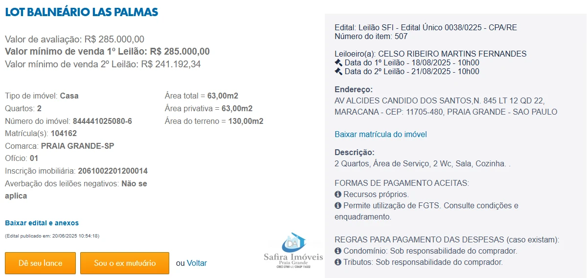 Imagem de IMÓVEIS LEILÕES CAIXA, ATENTE-SE AO ANUNCIO, 1° LEILÃO 18/08 ATÉ AS 10 HORAS