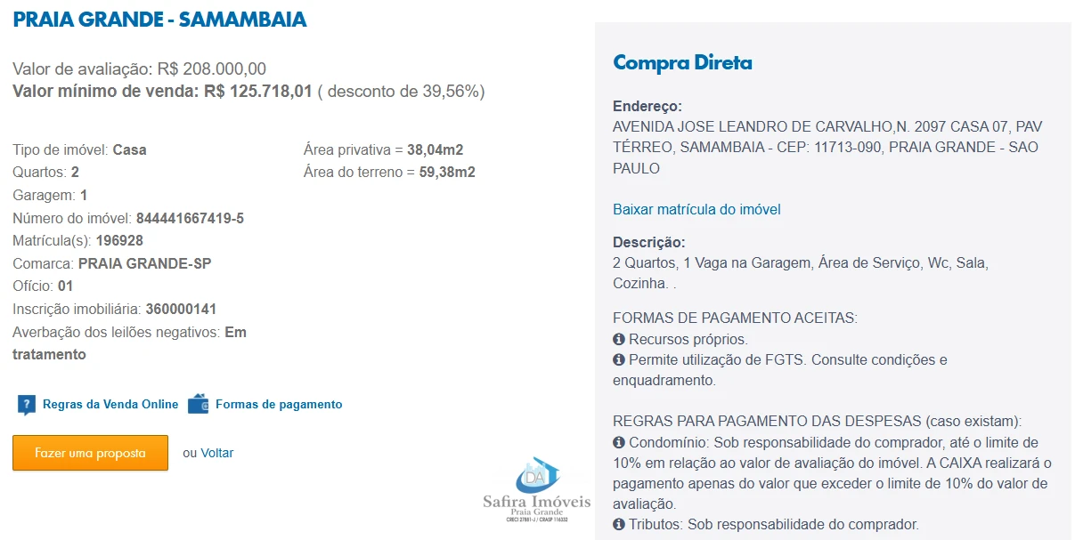 Imagem de IMÓVEIS LEILÕES CAIXA, ATENTE-SE AO ANUNCIO, A PRIMEIRA PROPOSTA LEVA