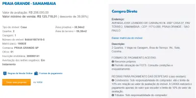 Imagem de IMÓVEIS LEILÕES CAIXA, ATENTE-SE AO ANUNCIO, A PRIMEIRA PROPOSTA LEVA