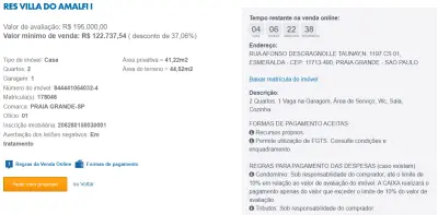 Imagem de IMÓVEIS LEILÕES CAIXA, ATENTE-SE AO ANUNCIO, IMÓVEL EM VENDA ONLINE