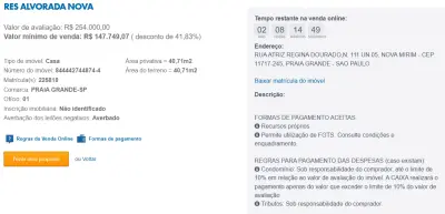 Imagem de IMÓVEIS LEILÕES CAIXA, ATENTE-SE AO ANUNCIO, IMÓVEL EM VENDA ONLINE