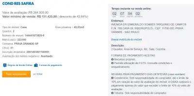 Imagem de IMÓVEIS LEILÕES CAIXA, ATENTE-SE AO ANUNCIO, IMÓVEL EM VENDA ONLINE