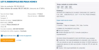Imagem de IMÓVEIS LEILÕES CAIXA, ATENTE-SE AO ANUNCIO, IMÓVEL EM VENDA ONLINE