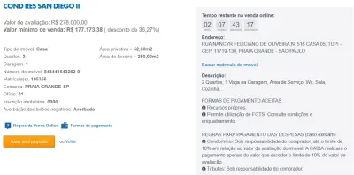 Imagem de IMÓVEIS LEILÕES CAIXA, ATENTE-SE AO ANUNCIO, IMÓVEL EM VENDA DIRETA