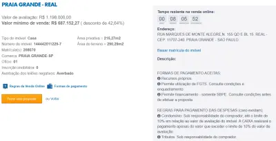 Imagem de IMÓVEIS LEILÕES CAIXA, ATENTE-SE AO ANUNCIO, IMÓVEL EM VENDA ONLINE