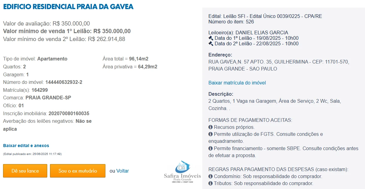 Imagem de IMÓVEIS LEILÕES CAIXA, ATENTE-SE AO ANUNCIO, 1° LEILÃO DIA 19/08 AS 10 HORAS