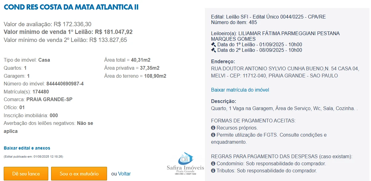 Imagem de IMÓVEIS LEILÕES CAIXA, ATENTE-SE AO ANUNCIO, 1° LEILÃO EM 01/09 AS 10 HORAS