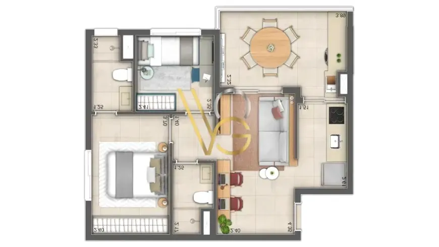 Imagem de Apartamento para venda possui 52m² com 2 quartos em Belenzinho - São Paulo - SP