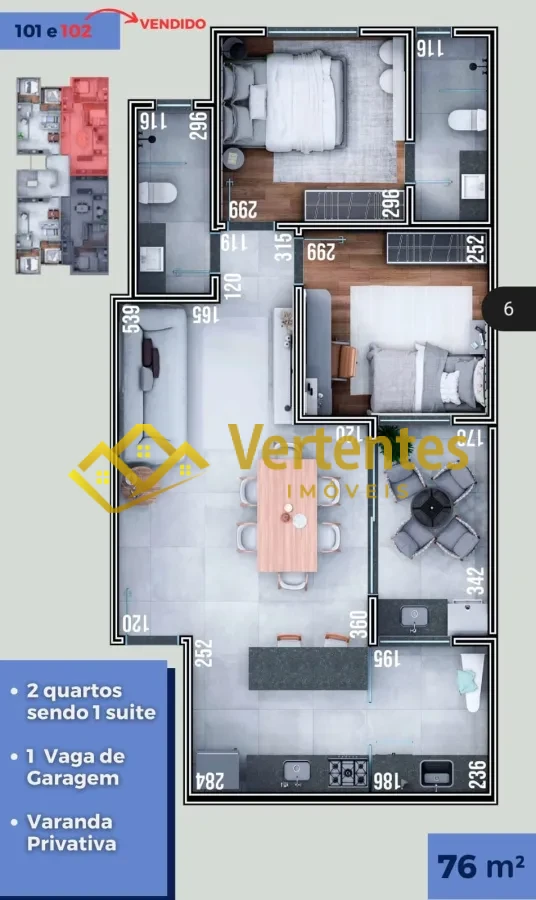 Imagem de Vende-se Apartamento em Caieira (Conde de Linhares)